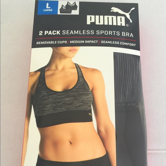 puma 2 pack seamless sports bra